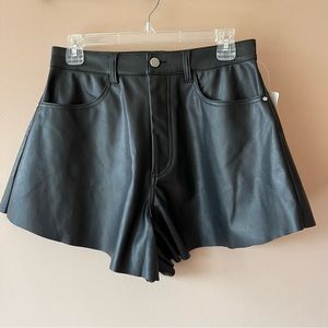 NWT Flounce Faux Leather Shorts